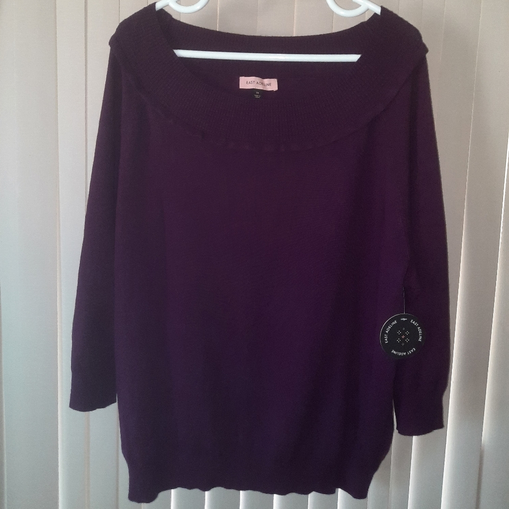East Adeline Larita Off-the-Shoulder 3/4 sleeve Sweater Woman's Plus Sixe 3X